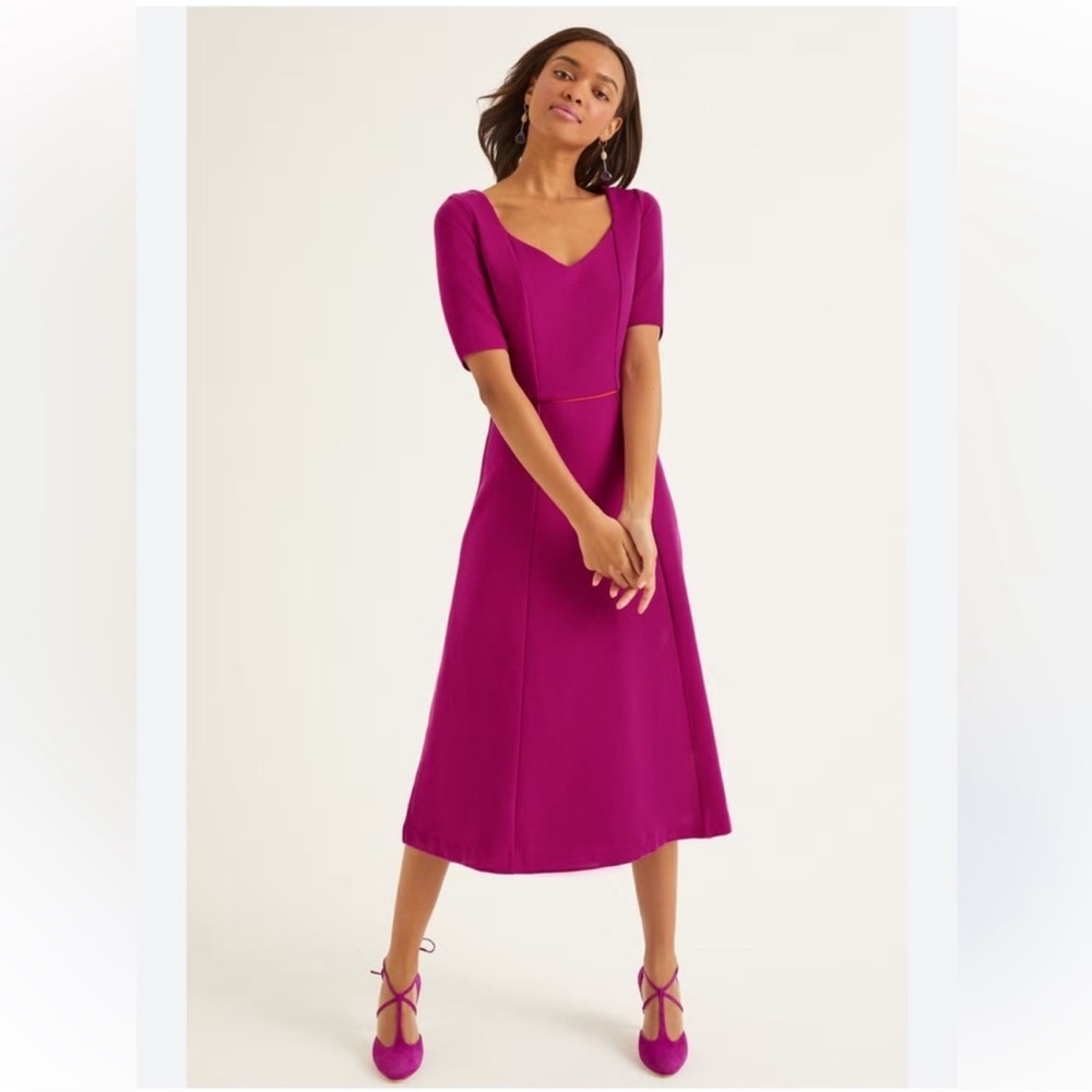 Boden Vibrant Fuchsia Midi Dress